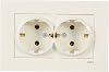 Viko Karre Cream Double Socket Grounded A.Opp