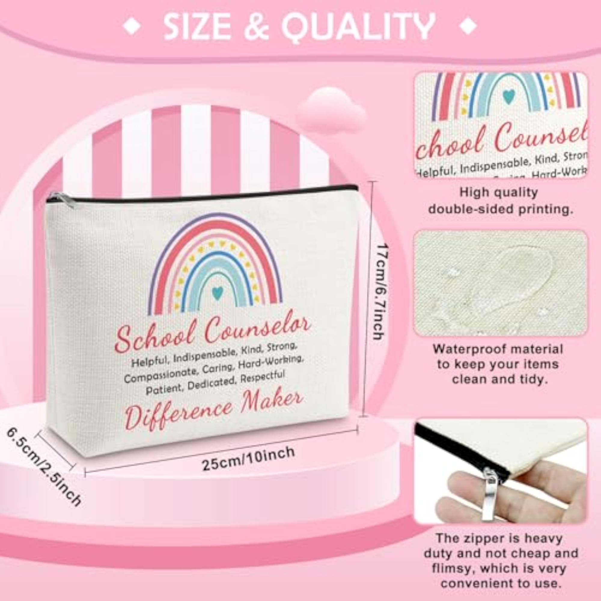School Counselor Makeup Bag, Appreciation Gift