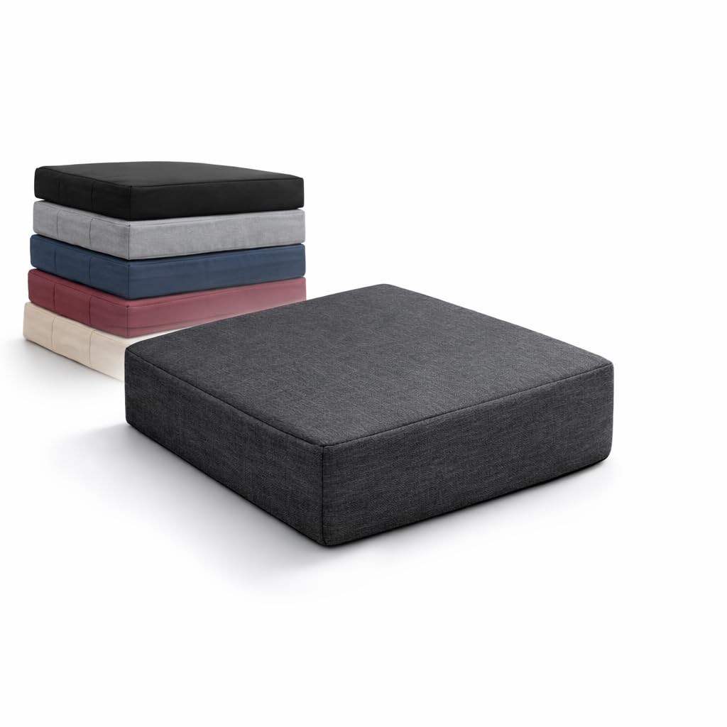 Armchair Booster Cushion Extra Thick Firm Seat Pad for Elderly Orthopaedic Support Cushion for Sofa, Office Chair Raised Seating Booster Cushion UK Made (Black, 50 × 50 × 10 cm (LARGE))