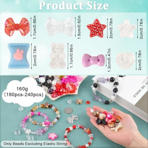 Image of SANNIDHI DIY Bracelet Making Set Bracelet Beads and Keychain Jewelry Making Kit, Assorted Cartoon Resin Beads Set for Kids Women DIY Phone Chains and Wristlets
