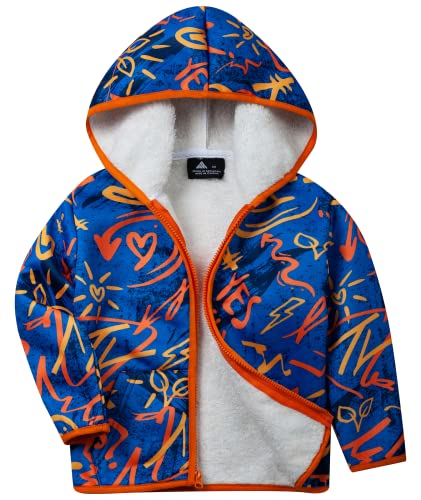 Little Beauty Toddler Hoodie Jacket Sherpa Fleece Lined Kids Zip Sweatshirt Cute Dinosaur Outerwear for Boys Girls