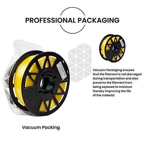 Image of Tesseract Premium PLA + 1.75mm 3D Printing Filament | Dimensional Accuracy + /- 0.03mm | Compatible with Most FDM Printers | 1 KG 3D Printer Filament - PLA Silk Yellow (Quantity 1)