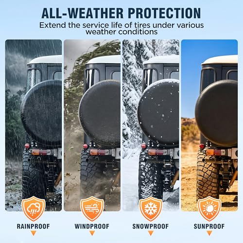 Image of Moonet PVC Leather Spare Tire Wheel Cover Universal fit for Diameter 24-26 inch