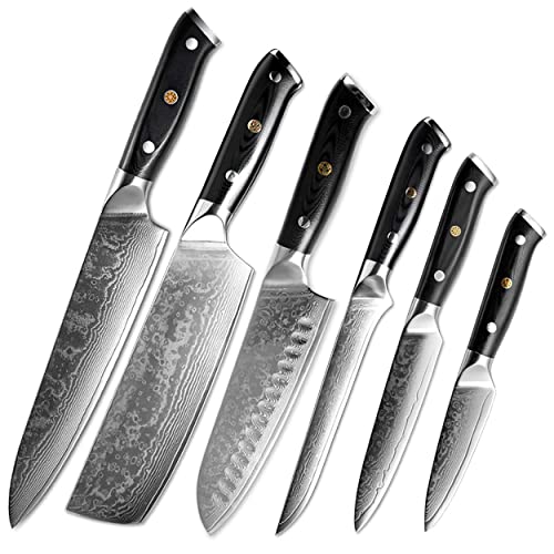 Set Cuchillos Cocina 6 Piezas Acero Aleado