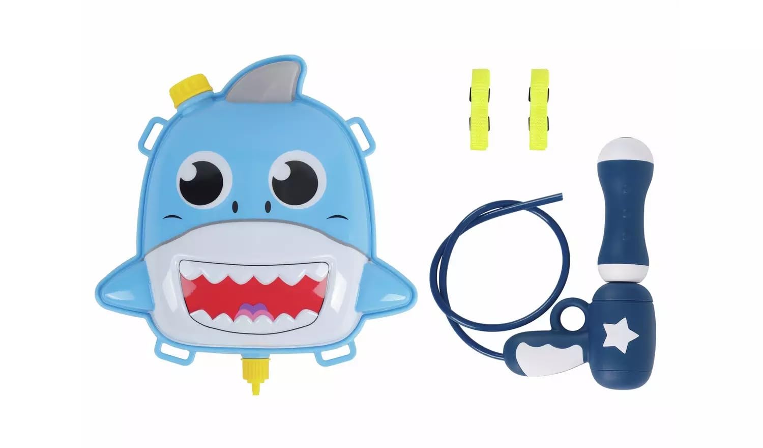 Shark Water Blaster Backpack Water Gun, Blue, Kids Outdoor Summer Toy with Squirt Gun and Hose