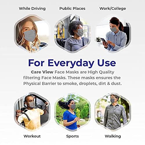 Image of CARE VIEW CV2992, SITRA Approved, 3 Ply Colored Disposable Surgical Mask With Built in Metal Nose Pin and 1 Melt Blown Layer (Pack of 400, Grey)