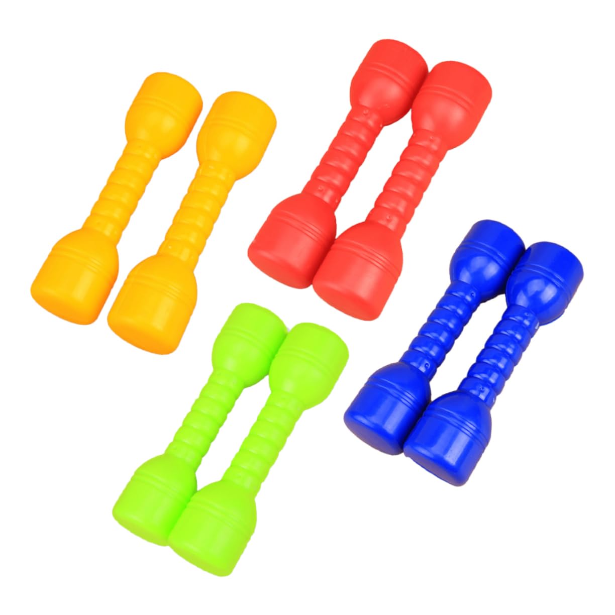 TOYANDONA 8pcs Colorful Dumbbells Lightweight Plastic Fitness Weights for Enhance Strength Coordination for Home Kindergarten Exercise