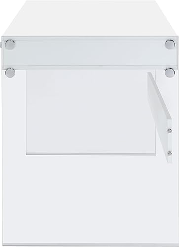 Miniatura 7 de Escritorio con lados de cristal blanco brillante y transparente