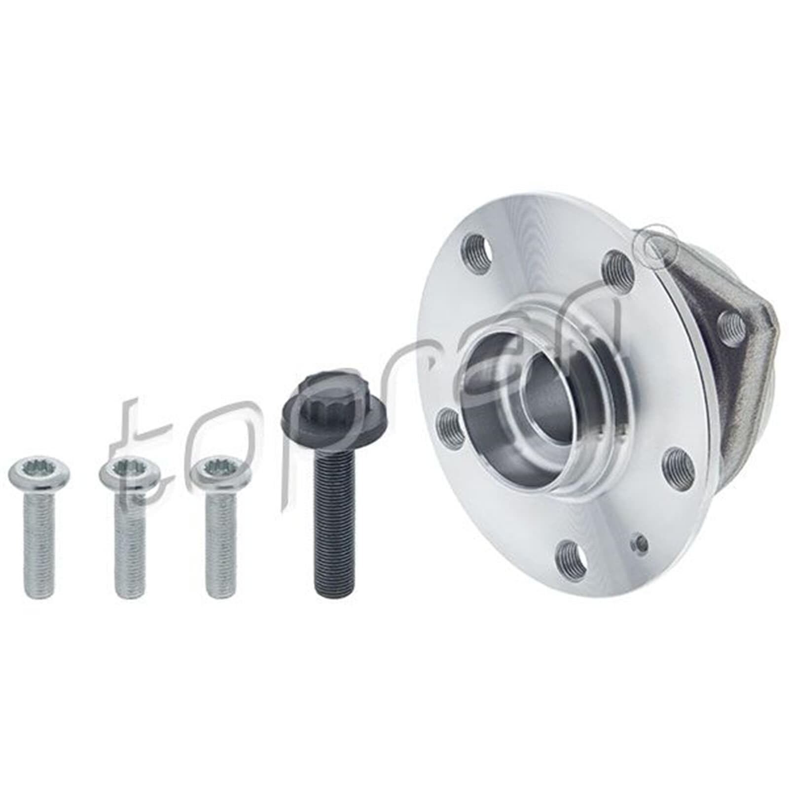 TOPRAN Juego de cojinete de rueda 111 313 Rodamiento integrado en buje de rueda con tornillos con anillo sensor magnético incorporado Compatible con VW Golf 7 Hatchback 5G1, BQ1, BE1, BE2 Golf 6 5K1