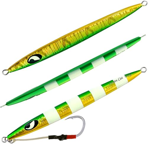 Miniatura 111 de OCEAN CAT Jigs de pesca de agua salada en alta mar Jigging de velocidad de lanzamiento lento señuelos vertical Jigging vertical Plantilla de otoño