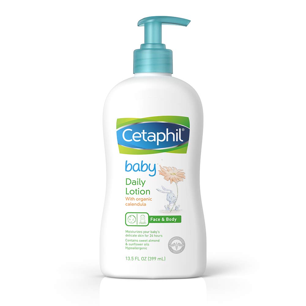 Cetaphil Baby Daily Lotion with Organic Calendula |Vitamin E | Sweet Almond & Sunflower Oils |13.5 Fl. Oz