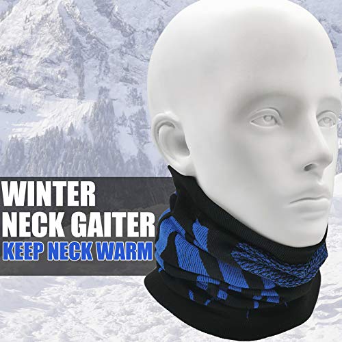 Winter Neck Warmer, Neck Gaiter Face Mask Scarf for Men Women Cold Weather Skiing Running Cycling Breathable Windproof (Blue)