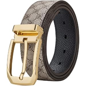 VANNANBA Designer Belts for Men,Leather Dress Casual Belt with Single Prong Buckle