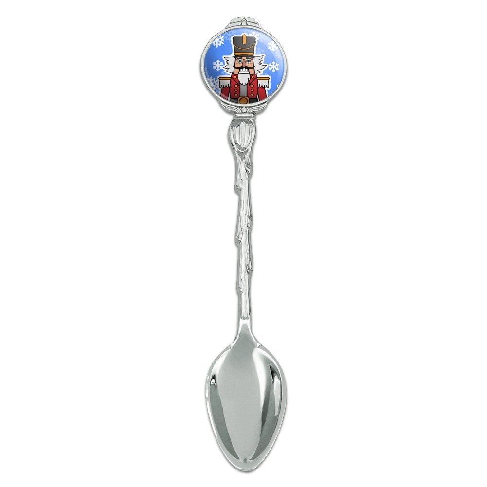 Grinning Nutcracker Soldier with Snowflakes Novelty Collectible Demitasse Tea Coffee Spoon