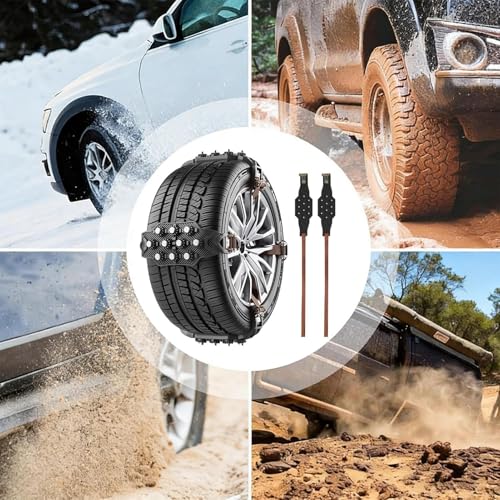 Cadenas de nieve ajustables para tracción de neumáticos 4