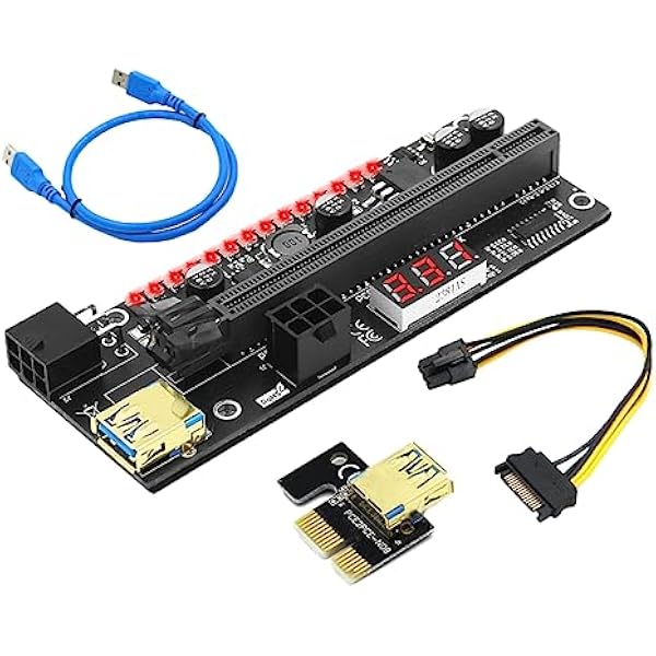 PartyKindom 1 zestaw Riser Card PCI - Riser PCI - adapter PCI - przedłużacz Pcie Extender adapter dysku twardego PCI - przedłużacz Pcie Riser komputer SSD 16 x PCB