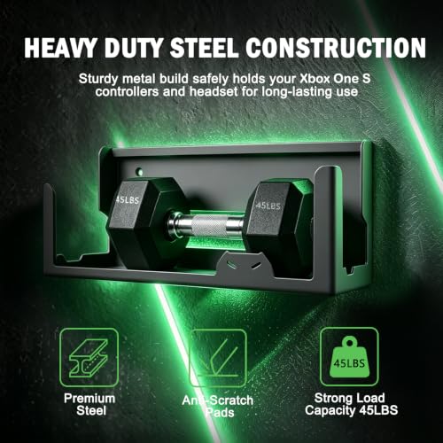 Soporte de pared para Xbox One S BracNova de acero con ganchos 7