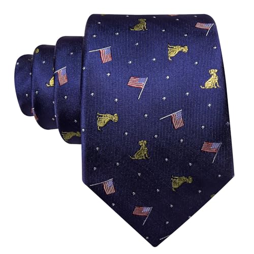 Image of Barry.Wang Man Tie Sets Skull Animal 63 inch Extra Long Necktie Silk Woven Handkerchief Cufflinks Festival Party Gift