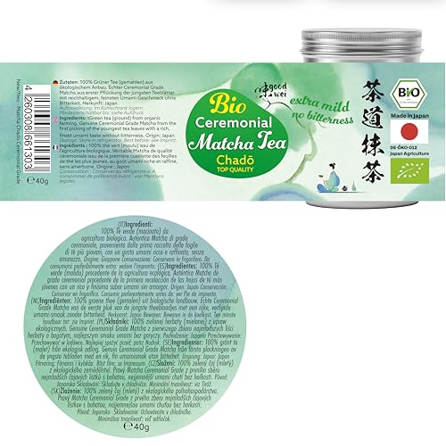 Goodwei Matcha Cerimoniale Chado - Tè Verde Polvere Matcha Biologico Giapponese - Ceremonial Grade Primo Raccolto, 40G - 9