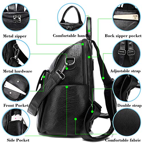 Image of Women Fashion Backpack Purse Waterproof Bookbags Travel Shopping Rucksack Convertible Ladies Shoulder Bag