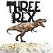Three Rex Cake Topper Dinosaur Dino Theme Decor Picks for Boys Girls T-Rex 3rd Years Old Birthday Kids Party Decorations Supplies