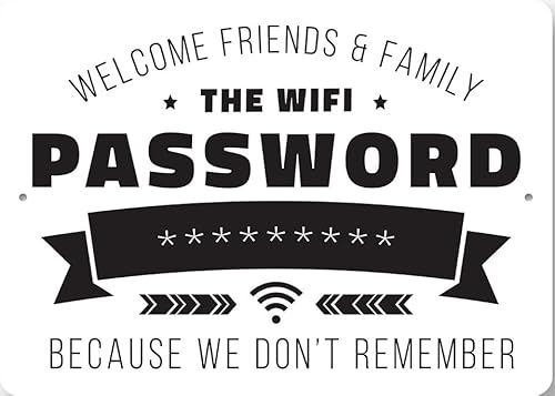 Divertente insegna in metallo con password Wi Fi