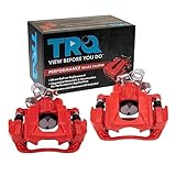 TRQ Rear Performance Brake Caliper Set Red Compatible with 2011-2018 Ford Explorer 2010-2012 Flex 2013-2018 Taurus 2010-2013 Lincoln MKT