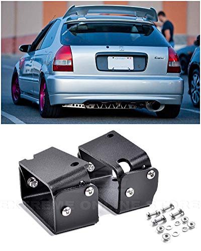 Extreme Online Store for 1996-2000 Honda Civic Hatchback EK9 Models | EOS Type-R Spoiler JDM CTR Wing Riser Alex Tilt Mount Bracket (Anodized Black)