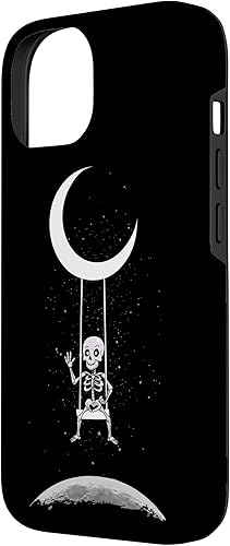 Miniatura 5 de Funda de Halloween espeluznante para iPhone 11 con diseño de esqueleto en la luna
