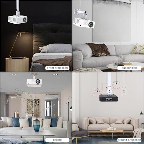 Image of Adjustable Projector Ceiling Mount Stand | 2 Feet to 3 Feet (24 Inch to 36 Inch) Extendable Bracket | Universal Tilt, Swivel & Rotate Wall /Ceiling Projector Mount | Heavy‑Duty Metal Frame