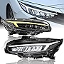 ARCHAIC Headlights for 10th Gen Honda Civic 2016-2022, Full LED Head Lamp with Sequential Turn Signal for Civic Sedan/Coupe/Hatchback, Headlight Assemblies for EX/LX/Sport/Touring/Si/Type R, Pair