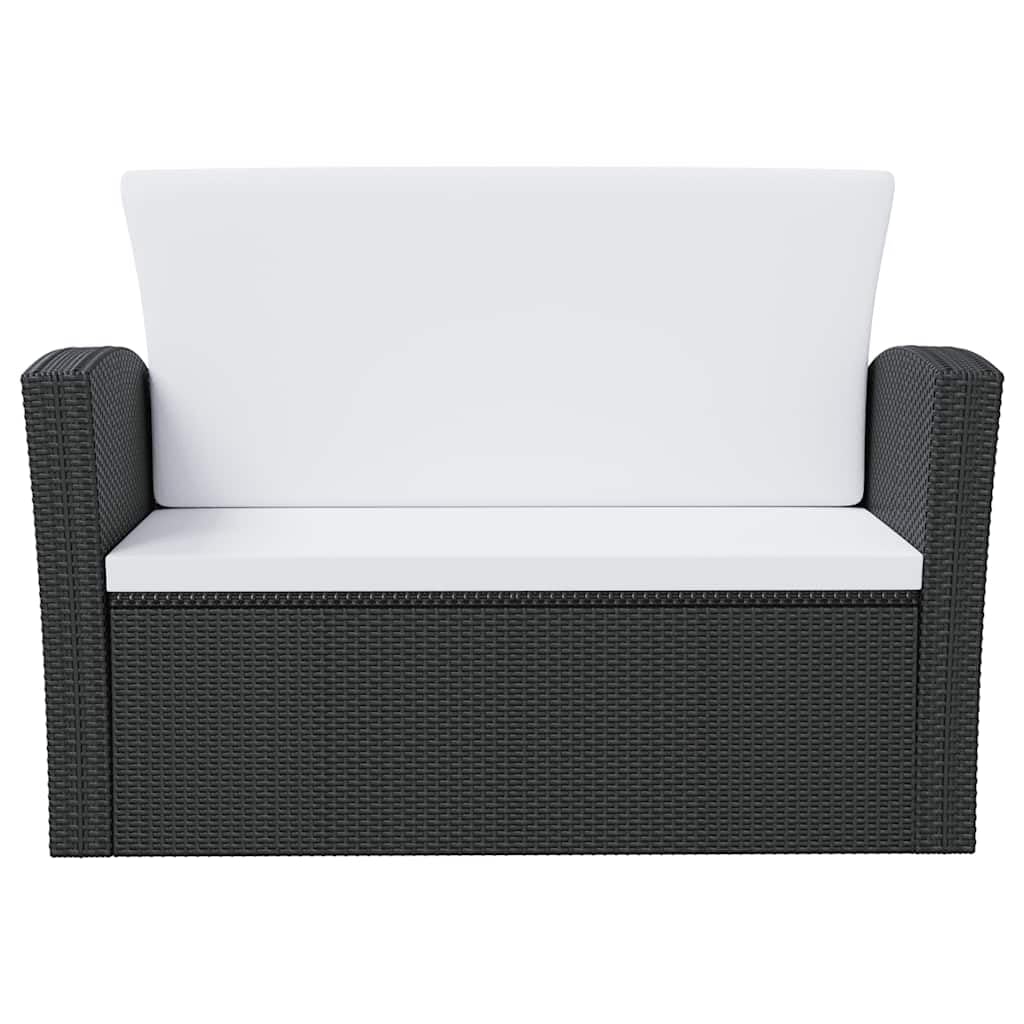 Fengshui 16-częściowy zestaw wypoczynkowy ogrodowy Poly Rattan czarny