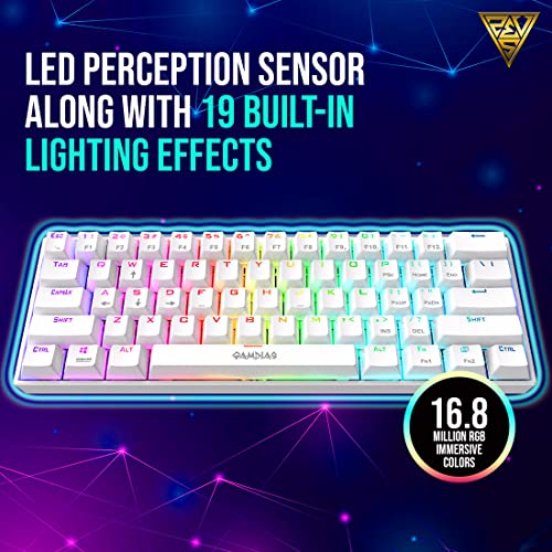 Image of Gamdias RGB Wired Mechanical Keyboard | Hermes E3 RGB White Keyboard | N-Key Rollover & Anti-Ghosting Functionality | 16.8 Million RGB Backlighting | USB-A