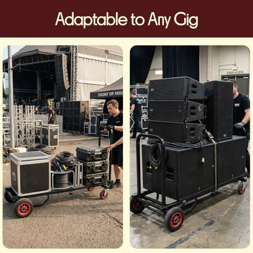 Image of Folding Platform Cart Trolley, Adjustable 27.52-44.25 inch, Heavy Duty 300LBS