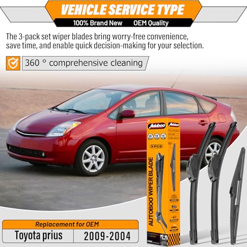 Image of AUTOBOO Windshield Wiper Blade Replacement for Toyota Prius 2004-2009