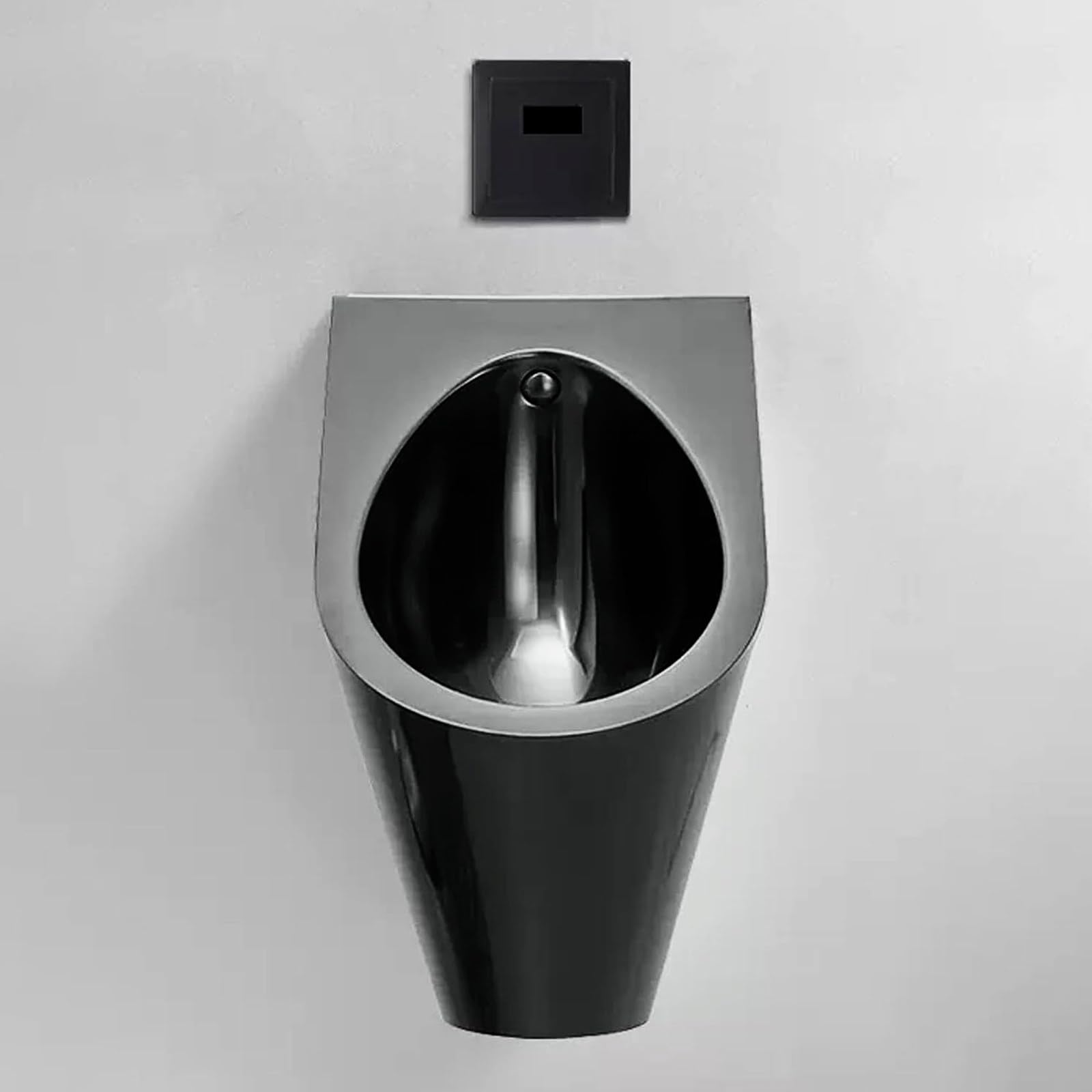 Pisuar ze stali nierdzewnej, naścienny łazienka indukcyjna spłukiwana toaleta rodzinna, pisuary dla mężczyzn łazienka, automatyczny czujnik pisuaru toaleta publiczna, srebrny, czarny
