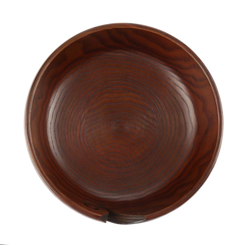 Cuenco de hilo de madera natural, artesanal y ecológico para tejer y crochet, almacenamiento de ovillos decorativo y funcional para tejedores, amantes del DIY y regalos creativos