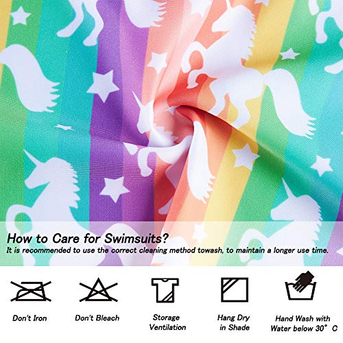 AIDEAONE Girls Rash Guard Swimsuit Short Sleeve Two Piece Bathing Suit Size 3-12T4