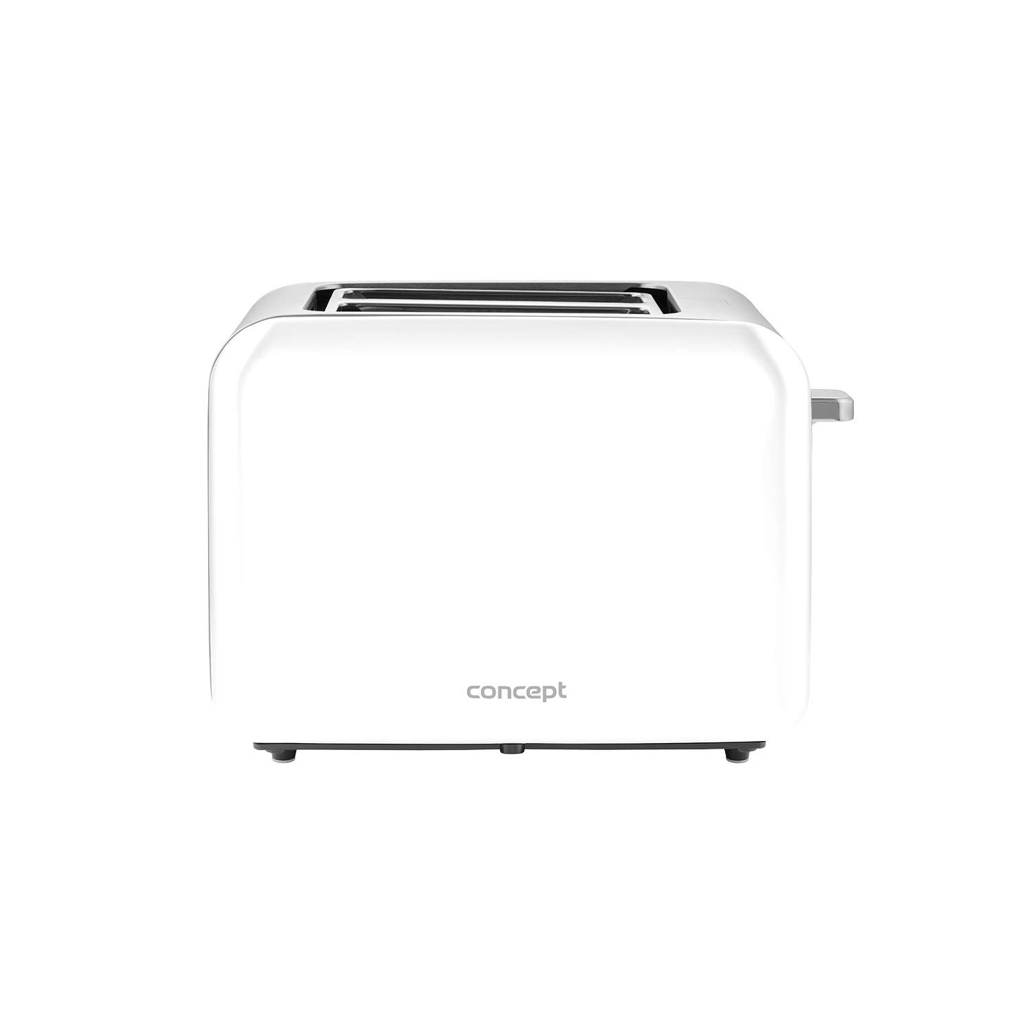 CONCEPT Hausgeräte TE2051 Tostadora de acero inoxidable con ranura ancha de 36 mm, 2 cámaras de tostado, temporizador electrónico, 950 W, mate (blanco)