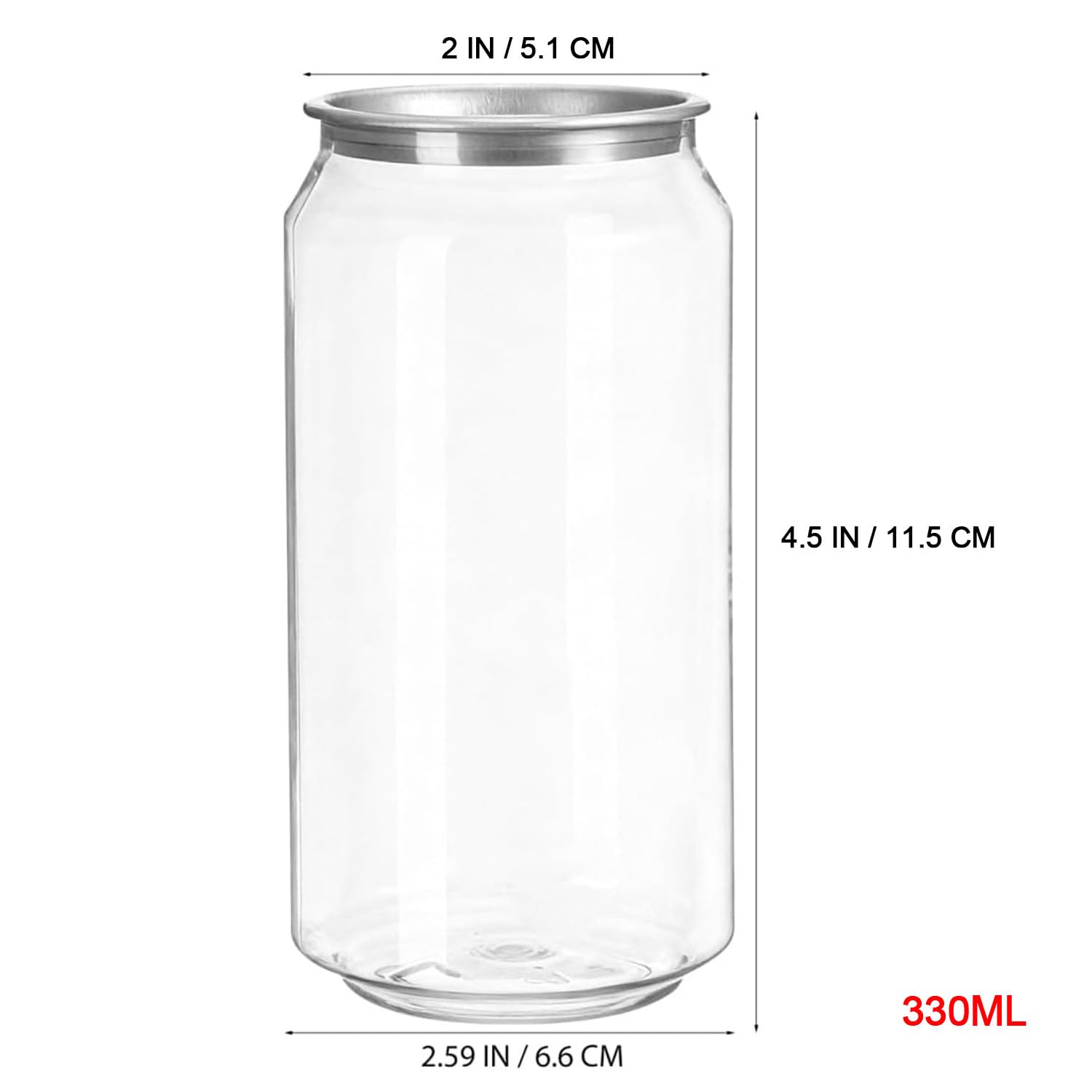 200 bottiglie di plastica per succhi di frutta, con tappo in alluminio, a tenuta stagna, per frullati e latte, 330 ml, confezione da 200