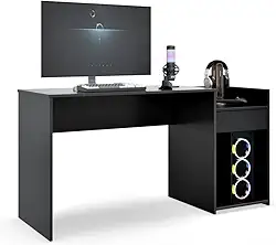 Mesa para Computador Pc Gamer Com Gaveta Nicho Escrivaninha Eros (Preto)