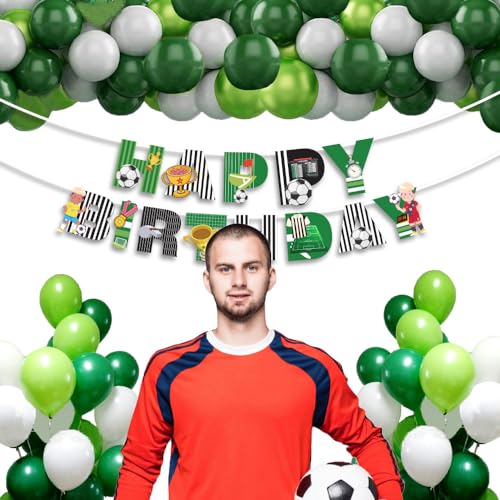 Image of Festiko Set of 26 Pcs Football Theme Happy Birthday Combo (Banner & Balloons), Football Theme Decorations, Birthday Decoration Items