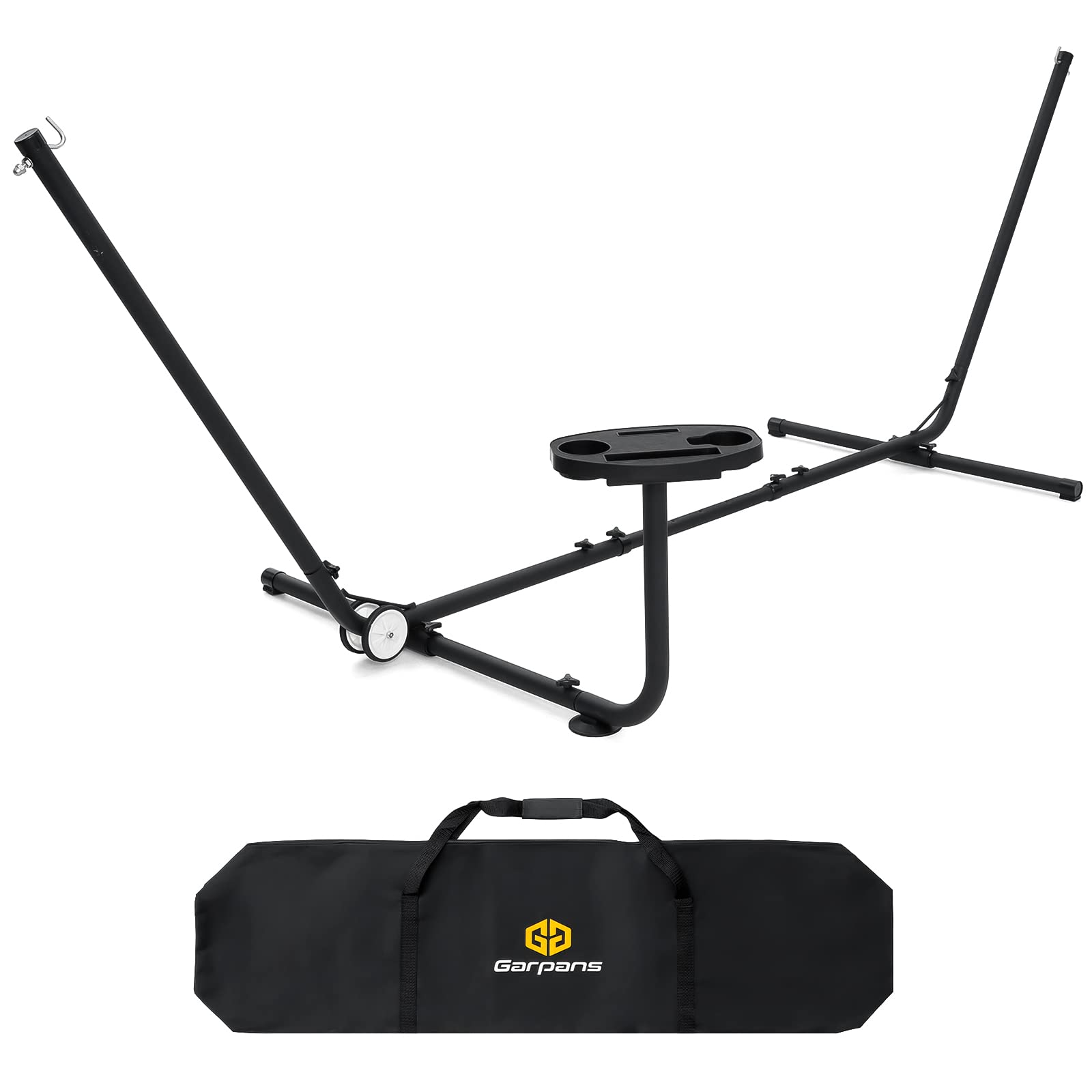 Garpans Hammock Stand Only Adjustable Length 9-11ft Portable Hammock Stand with Built-in Wheel Heavy Duty Up to 550lbs Capacity 2 Person Hammock Stands with Carrying Bag for Outdoor Indoor Garden Yard