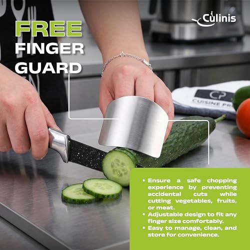 Image of All in One Stainless Steel Chopping Board with Attached Knife,36x25 cm + Free Finger Guard .Durable Cutter Board for Vegetable Chopping,Herbs mincing.