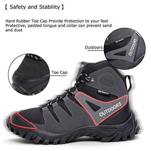 Ziitop Mens Hiking Boots Breathable Lightweight Trekking Backpacking Mountaineering Boots High-Traction Grip Outdoors Hiker Boot For Men thumb #4