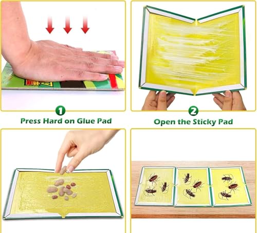 Image of ERZA Sticky Traps for Crawling & Flying Insects | Non-Toxic, Pesticide-Free Insect Catcher Pads for Home, Kitchen, Office & Garden | Easy to Use (Pack of 1)