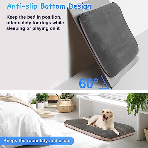 Image of Magic Dog Super Soft Medium Dog Bed, 32 Inches Orthopedic Foam Pet Beds with Anti Slip Bottom, Dog Sleeping Mattress with Removable and Washable Cover, Grey M,32'' X 24'' X 3''