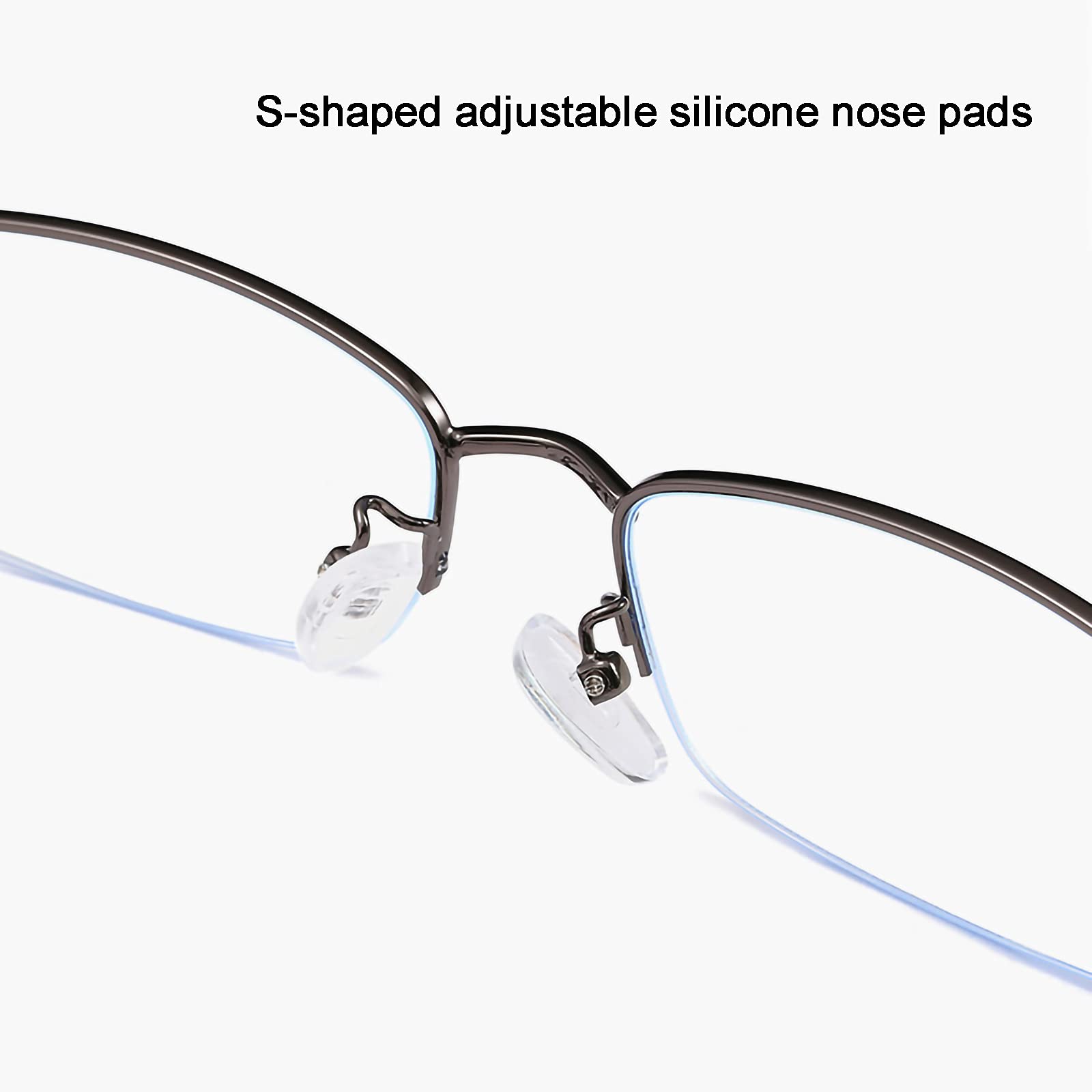 Metall Halbrahmen Lesebrille Progressive multifokale fotochromische Sonnenbrillen Leichte UV-Brille für Leser UV400 Herr,Grau,+2,50