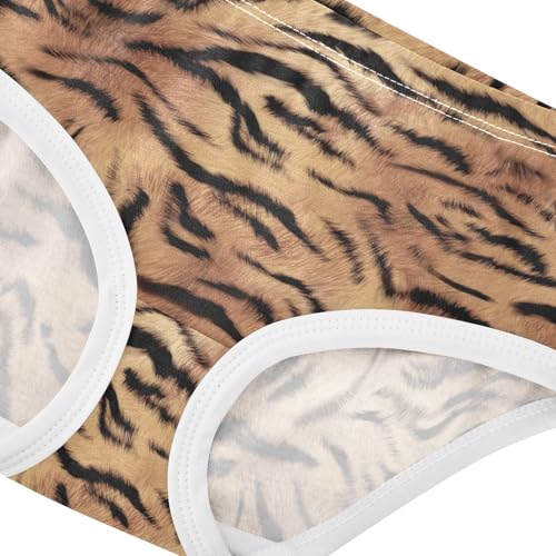 Little Girls' Soft Cotton Underwear Kids Breathable Comfort Tiger Print Panties Briefs Toddler4