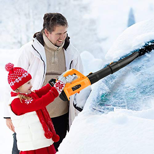 SALEM MASTER Cordless Leaf Blower - 318 CFM 250 MPH 6-Speed Electric with 21V 4.0Ah Lithium Blower, Lightweight Leaf Blower for Patio, Lawn, Garden and Work Around House (Battery and Charger Included)